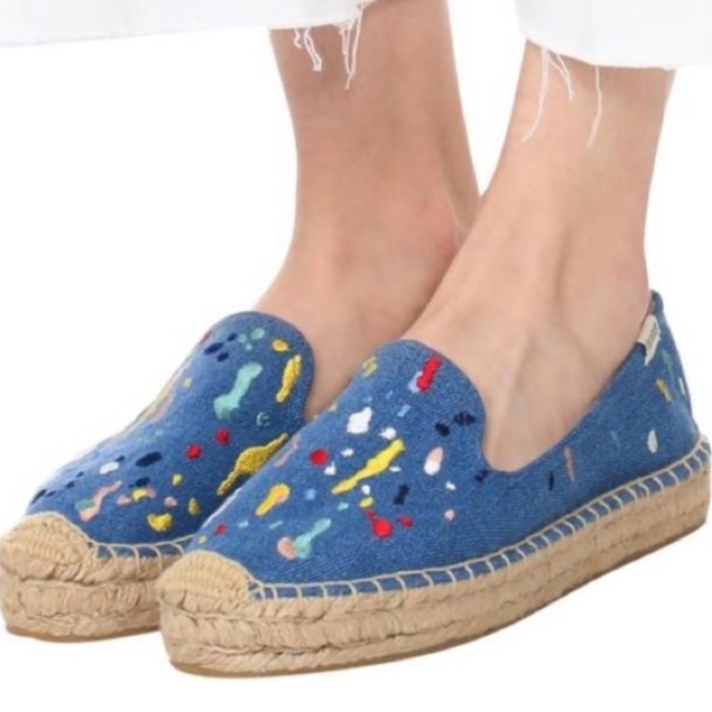Anthropologie Soludos Paint Splatter Espadrilles size 11